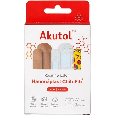 Akutol Nanonáplast ChitoFib Rodinné balení 25 ks
