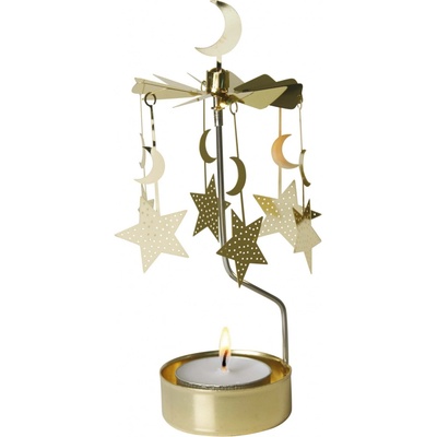pluto produkter Rotující svícen Art Deco Star Gold zlatá barva – Zboží Mobilmania