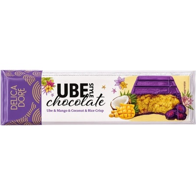 Delica Dore bílá ube s náplní s mangem, kokosem a pufovanou rýží 70 g