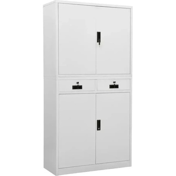 Офис шкаф, светлосив, 90x40x180 см, стомана