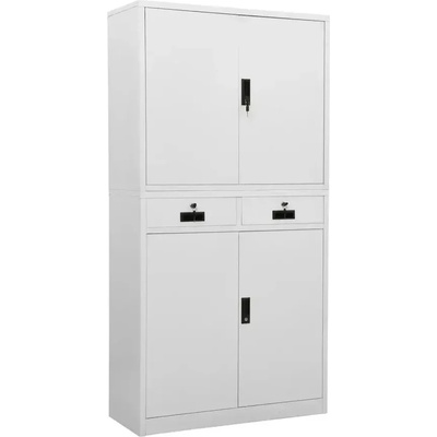 Офис шкаф, светлосив, 90x40x180 см, стомана