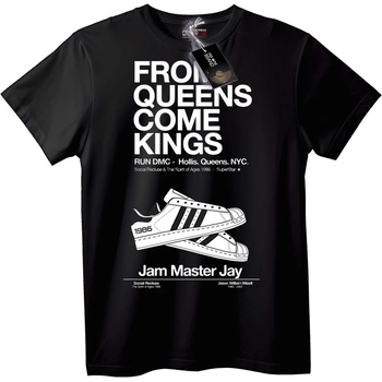 NOONEBRAND Тениска Run DMC Queens Kings - L, Black