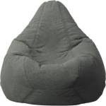 Pufrelax Пуф круша, 220л. , Nirvana Hobbit - Smoke Grey, Перящ се калъф, Пълнеж от полистиролни перли, Гама Premium (PUF-G-NH-PT-MNGRE)