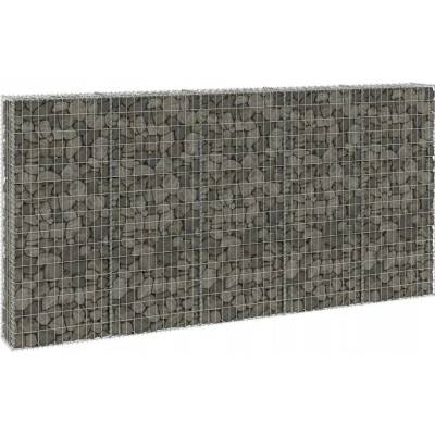 vidaXL Gabionová zeď s víky pozinkovaná ocel 300 x 30 x 150 cm