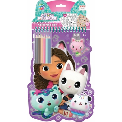 Grafix Omalovánky samolepky a pastelky 6 ks Gabby's Dollhouse