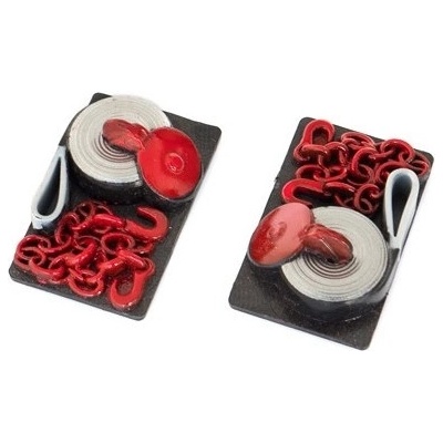 HOBBYTECH Odtahové pásky a atrapa řetězu červená 2 ks HT-SU1801028