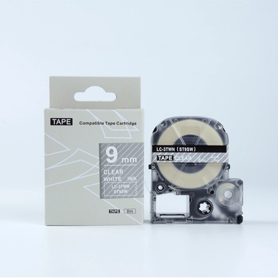 Epson LK-3TWN, ST9SW, 9mm x 9m, biela tlač / priehľadný podklad, kompatibilná páska