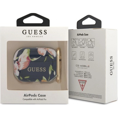 Guess Silikonové puzdro pre AirPods 1/2 GUACAPTPUBKFLO3