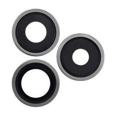 Apple iPhone 14 Pro, 14 Pro Max - Sklíčko Zadnej Kamery s Rámom (Space Black) - 3ks, Space Black