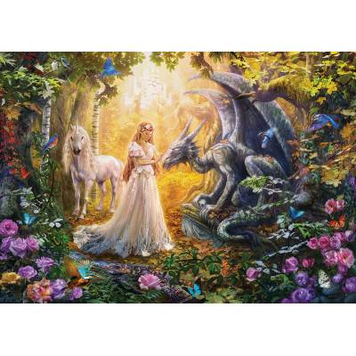 Educa - Puzzle Dragon, Princess and Unicorn - 1 500 piese