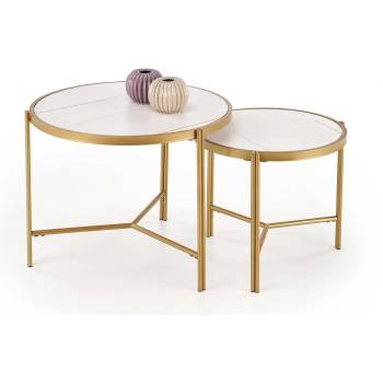 Холна маса Fatima бял мрамор и златно