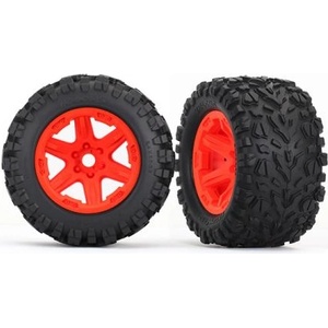 Traxxas колело 3.8", диск оранжев, гума Talon EXT (чифт)