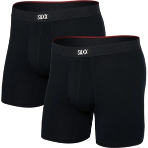 Saxx Мъжко синтетично термобельо Saxx Vibe Xtra Boxer Brief Fly 2-Pack Synthetic base layer - Black (014-2280-0114)
