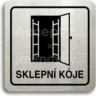 ACCEPT Piktogram sklepní kóje - stříbrná tabulka - černý tisk