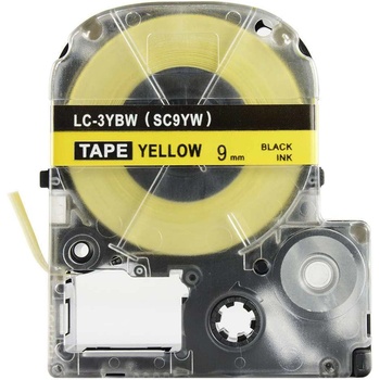 Compatible Epson LK-SC9YW, 9mm x 9m, черен печат / жълт фон, съвместима лента (LKSC9YW)