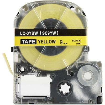 Compatible Epson LK-3YBP, SC9YW, C53S653002, 9mm x 9m, черен печат / жълт фон, съвместима лента (LKSC9YW)