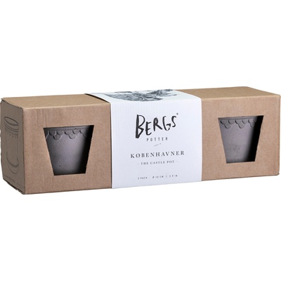 Bergs Potter Саксии Københavner 10 см сиви 3 бр (KG10S-3)