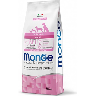 Monge Speciality Line All Breeds Adult Monoprotein vepřové rýže a brambory 12 kg