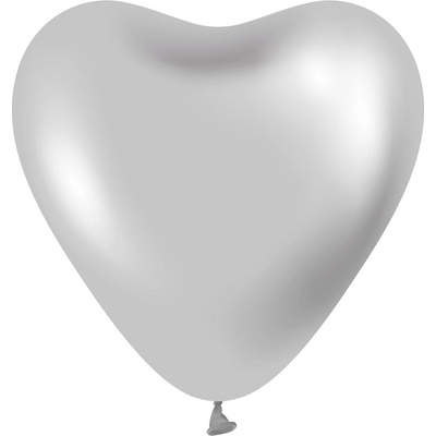Godan Balónky latexové platinové stříbrné srdce 30 cm