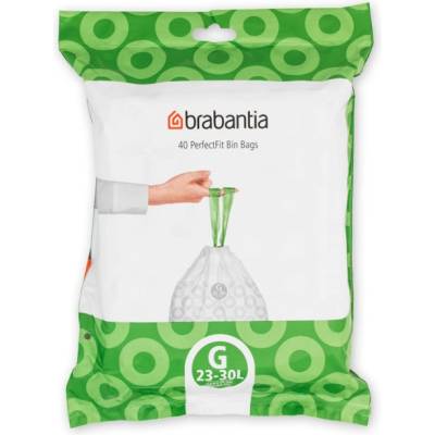 Brabantia Торба за кош Brabantia размер 647064 G, 23-30L, 40 броя, бели (647064)