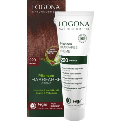Logona Barva na vlasy krémová VÍNOVĚ ČERVENÁ ECO VEGAN 150 ml