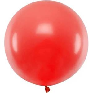 Party Deco Голям Латексов Балон, Пастел, Маково Червено, 60см (olbom-007j)