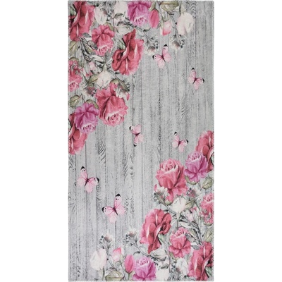 Vitaus Розово-сив килим подходящ за пране 160x230 cm Blooming Roses - Vitaus (KRN-6101-160x230)