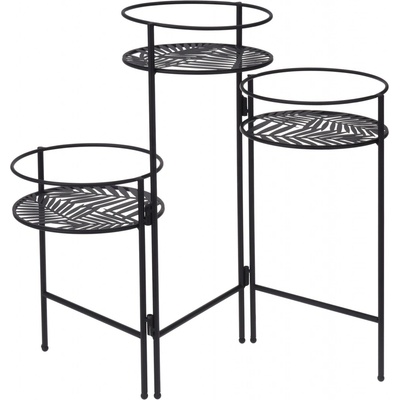 ProGarden STOJAN NA KVĚTINÁČ TRIPLE 49,5x64x20 cm ČERNÁ – Zboží Dáma