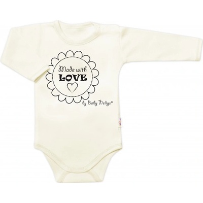 Body dlouhý rukáv Made with love Baby Nellys ecru