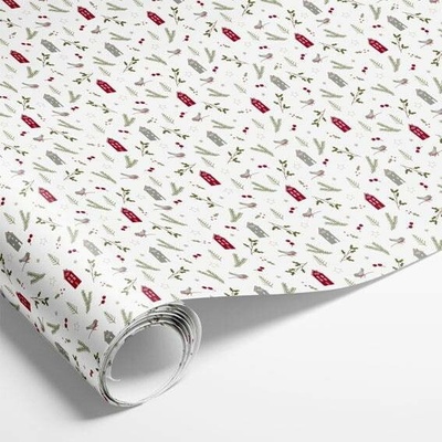 Det Gamle Apotek Vánoční balicí papír Winter city White – 5 m, bílá barva, papír