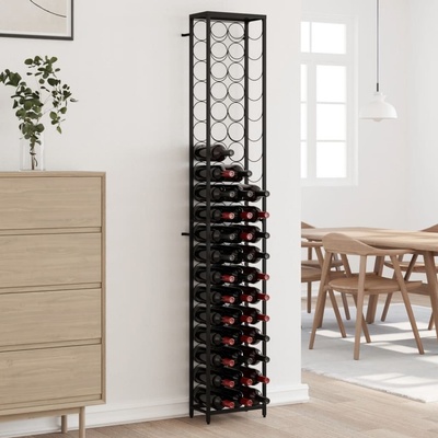 vidaXL Stojan na víno pro 57 lahví černý 34x18x200 cm kované železo – Sleviste.cz