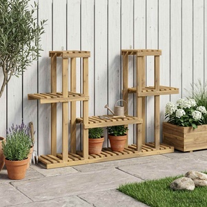 vidaXL Стойка за растения Бяло 123 x 25 x 78, 5 см (903101)