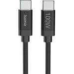 Hama Кабел Hama, от USB-C(м) към USB-C(м), 3m, 100W, черен (201749)