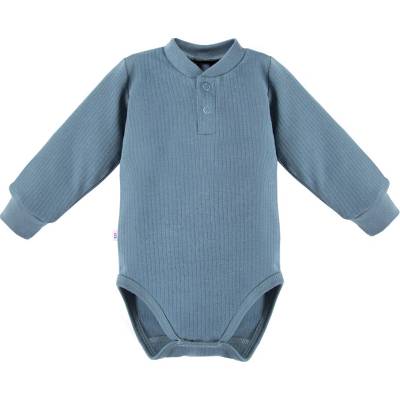 Eevi Chlapčenské rebrované body s dlhým rukávom Modrá