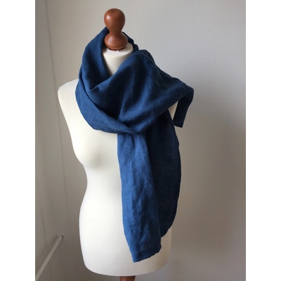 Tom Linen lněný šál námořní Washed – Sleviste.cz