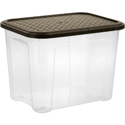Tontarelli Box ARIANNA 18 l s víkem ,transparent/hnědá 8034179A31 – Hledejceny.cz