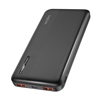 LogiLink Power Bank 10000 mAh 2xUSB + USB-C, черно (PA0372)