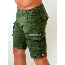 Alpha Industries Crew short Dark Olive pánske šortky zelená