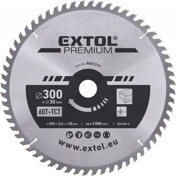 EXTOL PREMIUM Kotouč pilový s SK plátky, O 300x3,0x30mm, 60T (8803247)