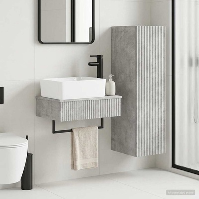 vidaXL Комплект мебели за баня 2 бр. Бетонно сиво 33 x 34, 5 x 100 см (3406106)