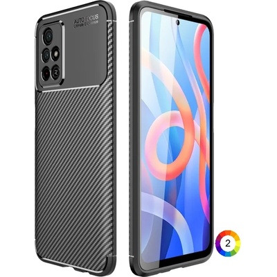 Xiaomi Redmi Note 11/Poco M4 Pro 5G Удароустойчив Carbon Fiber Калъф и Протектор