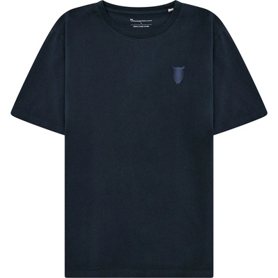 KnowledgeCotton Apparel Мъжка тениска KnowledgeCotton Apparel Regenerative Organic Cotton Chest Embroidery T-shirt - Total Eclipse - размер XL (216-8560-0213)