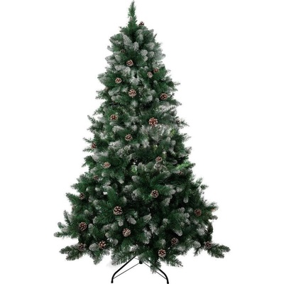 Stromček MagicHome Vianoce Albero, jedľa, zasnežené konce, so šiškami, 200 cm