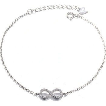 DELIS Сребърна гривна, jw647, модел "безкрайност", с родиево покритие (jw647)