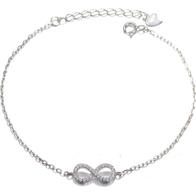 DELIS Сребърна гривна, jw647, модел "безкрайност", с родиево покритие (jw647)