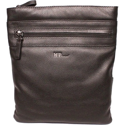 Marta Ponti Kvalitní středně velká kožená crossbody taška no. C50 černá