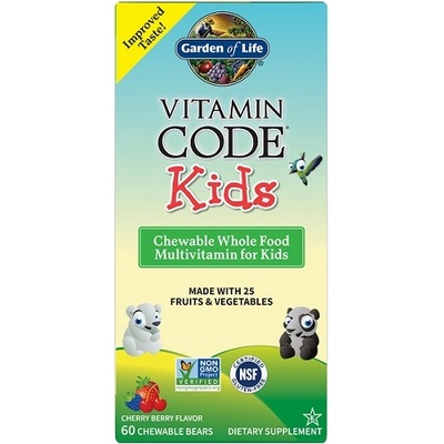 Garden of Life Vitamin Code Kids Chewable Whole Food Multivitamin for Kids, 60 Chewable Bears