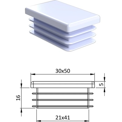 Krytka plastová 30 x 50 mm