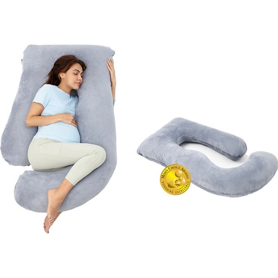 Momcozy U Shaped Pillow Velvet Dark Grey – Zboží Dáma