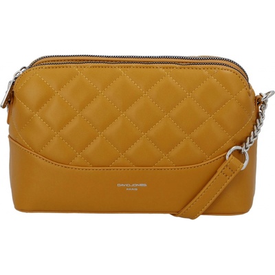 David Jones módní prošívaná dámská koženková crossbody Freay žlutá